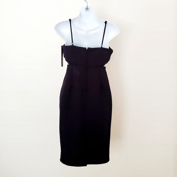 Trixxi Textured Cut Out Mini Dress in Black Size 3 - Picture 4 of 10